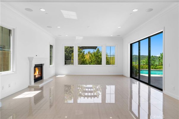 Empty room, Fireplace, Interior, Recessed Lighting