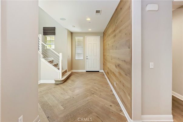 Interior, Recessed Lighting, Wood Texture Flooring, Wooden Walls