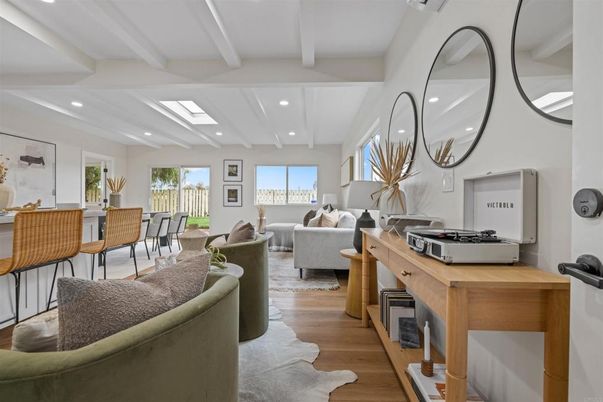 Interior, Kitchen, Living room, Recessed Lighting, Wood Texture Flooring