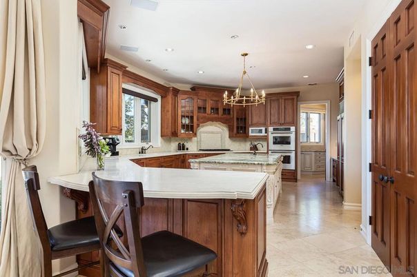 Chandelier, Interior, Kitchen, Recessed Lighting, Stainless Steel Appliances