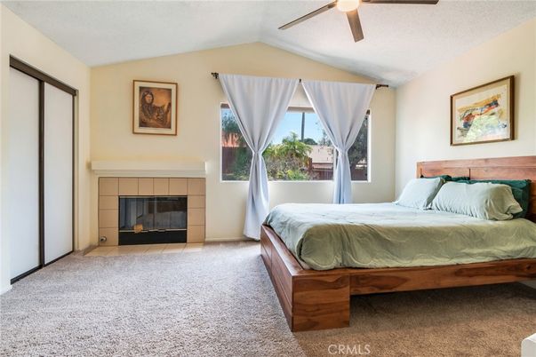 Bedroom, Fireplace, Interior