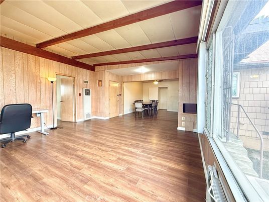 Dining room, Interior, Wooden Beams, Wood Texture Flooring, Wooden Walls