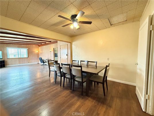 Dining room, Interior, Wooden Beams, Wood Texture Flooring, Wooden Walls