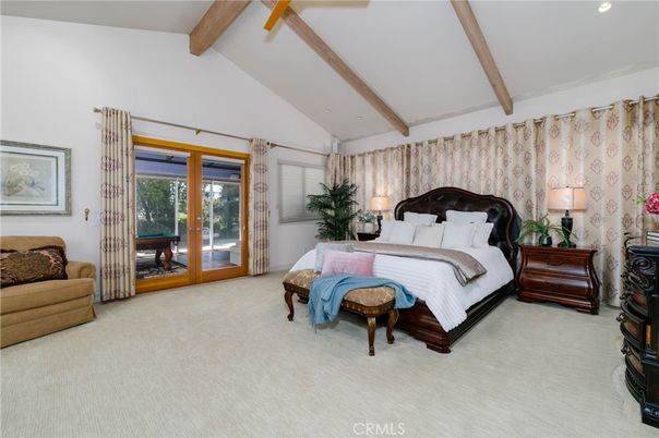 Bedroom, Interior, Recessed Lighting, Wooden Beams