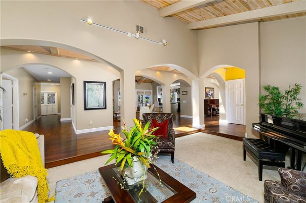 Interior, Piano, Recessed Lighting, Wooden Beams, Wooden Ceilings, Wood Texture Flooring