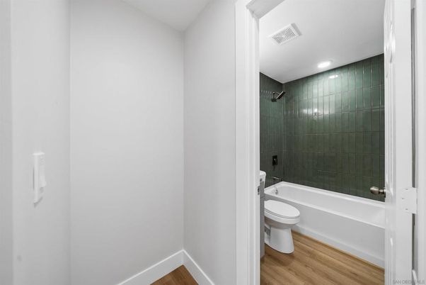 Bathroom, Interior, Recessed Lighting, Wood Texture Flooring