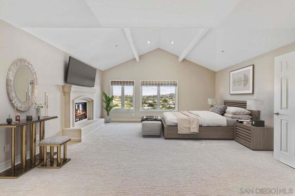 Bedroom, Fireplace, Interior, Recessed Lighting
