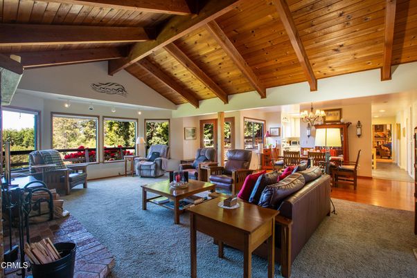 Chandelier, Dining room, Interior, Living room, Wooden Beams, Wooden Ceilings, Wood Texture Flooring