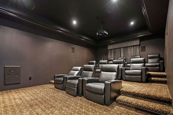 Home Theatre Room, Interior, Projection Screen, Recessed Lighting, Theatre Room