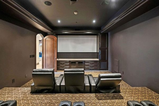 Home Theatre Room, Interior, Projection Screen, Recessed Lighting, Theatre Room
