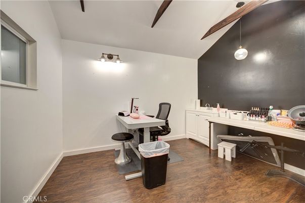 Home Office, Interior, Pendant Lights, Wood Texture Flooring