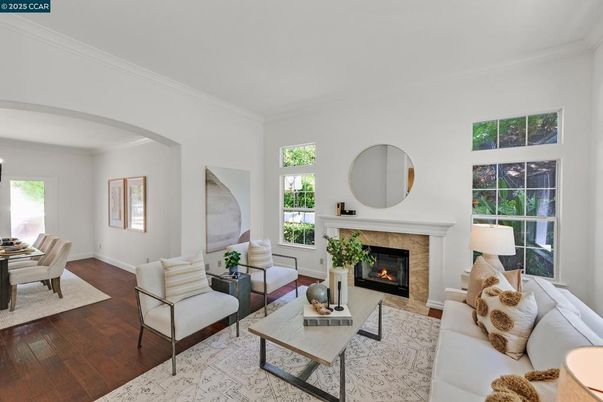 Dining room, Fireplace, Interior, Living room, Wood Texture Flooring