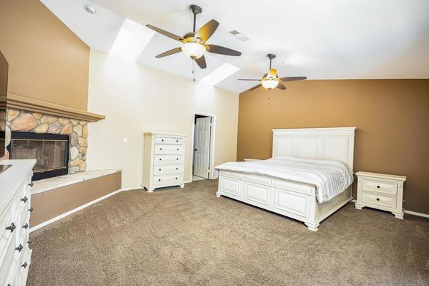 Bedroom, Fireplace, Interior