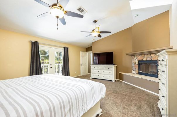 Bedroom, Fireplace, Interior