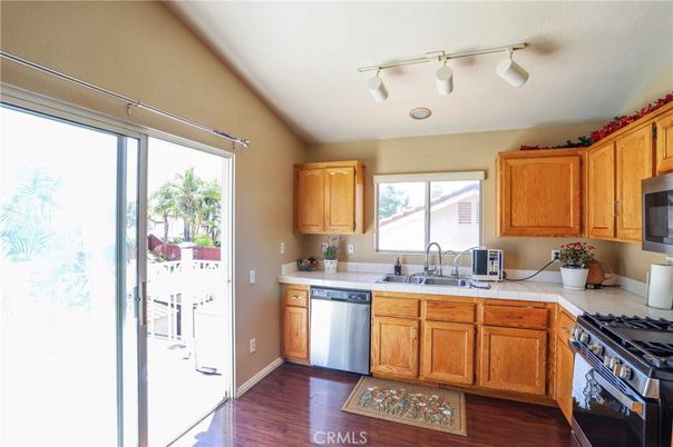 Interior, Kitchen, Stainless Steel Appliances, Wood Texture Flooring