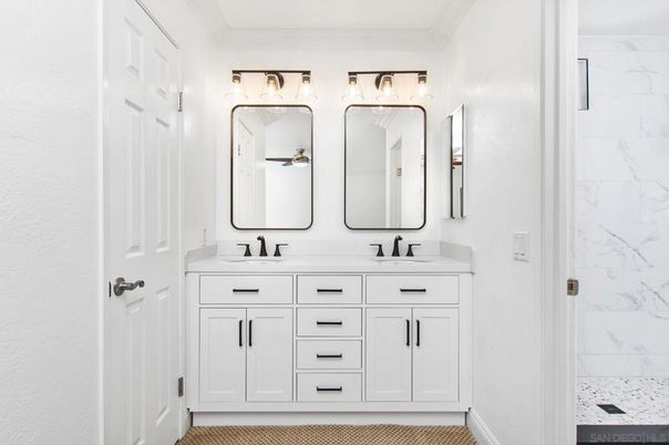 Bathroom, Dual Sink Vanities, Interior, Marble Walls