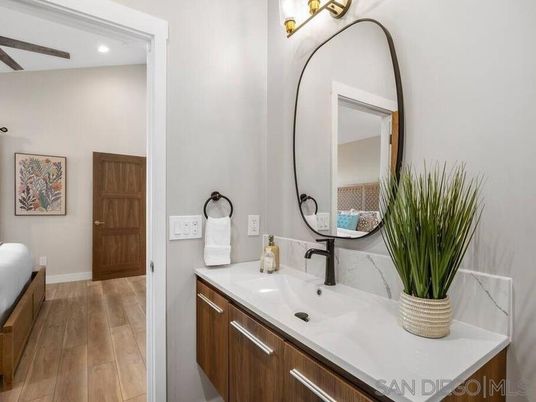 Bathroom, Interior, Recessed Lighting, Wood Texture Flooring