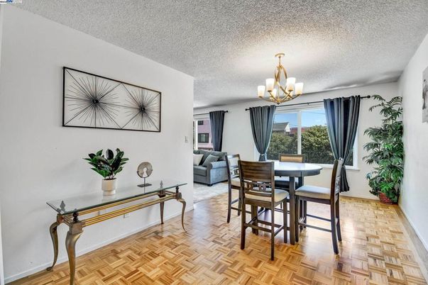 Chandelier, Dining room, Interior, Wood Texture Flooring