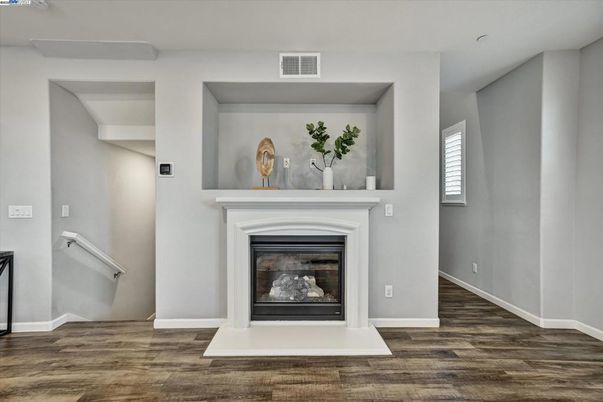 Fireplace, Interior, Wood Texture Flooring