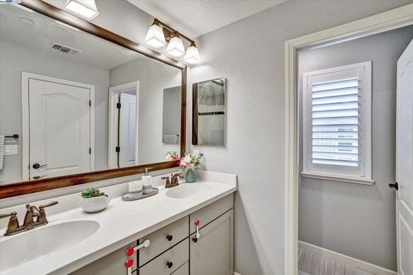 Bathroom, Dual Sink Vanities, Interior, Wood Texture Flooring
