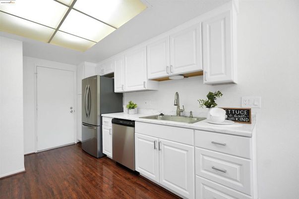 Interior, Kitchen, Stainless Steel Appliances, Wood Texture Flooring