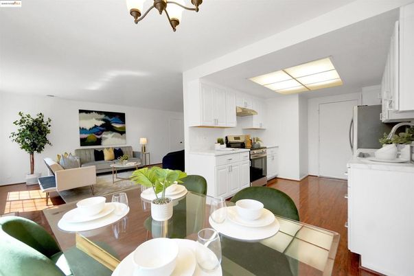 Dining room, Interior, Kitchen, Living room, Wood Texture Flooring