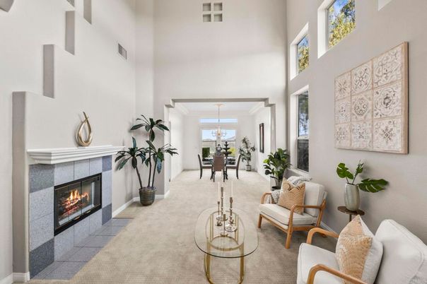 Chandelier, Dining room, Fireplace, Interior, Living room, Pendant Lights