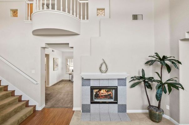 Fireplace, Interior, Wood Texture Flooring