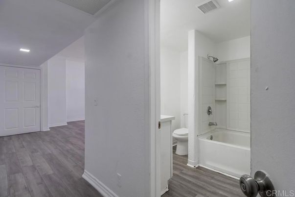 Bathroom, Interior, Recessed Lighting, Wood Texture Flooring