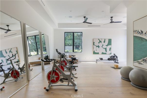 Fitness Equipment, Interior, Recessed Lighting, Wood Texture Flooring