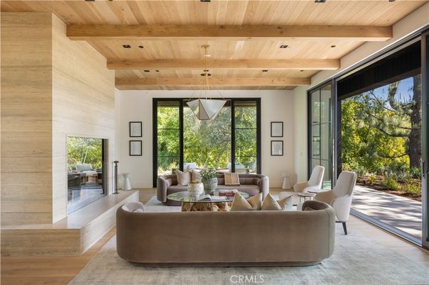 Interior, Living room, Pendant Lights, Recessed Lighting, Wooden Beams, Wooden Ceilings, Wood Texture Flooring, Wooden Walls