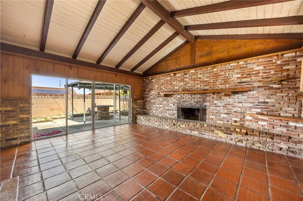 Empty room, Fireplace, Interior, Stone Walls, Wooden Beams, Wooden Ceilings, Wooden Walls