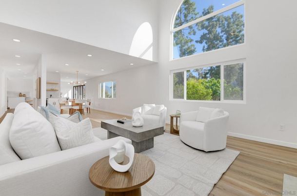 Dining room, Interior, Kitchen, Living room, Pendant Lights, Recessed Lighting, Wood Texture Flooring