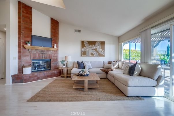 Fireplace, Interior, Living room, Stone Walls, Wood Texture Flooring