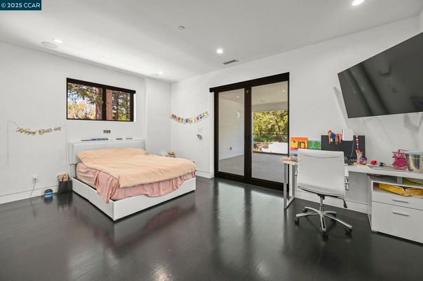 Bedroom, Home Office, Interior, Recessed Lighting, Wood Texture Flooring