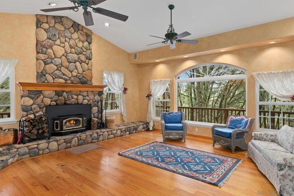 Fireplace, Interior, Recessed Lighting, Wood Texture Flooring