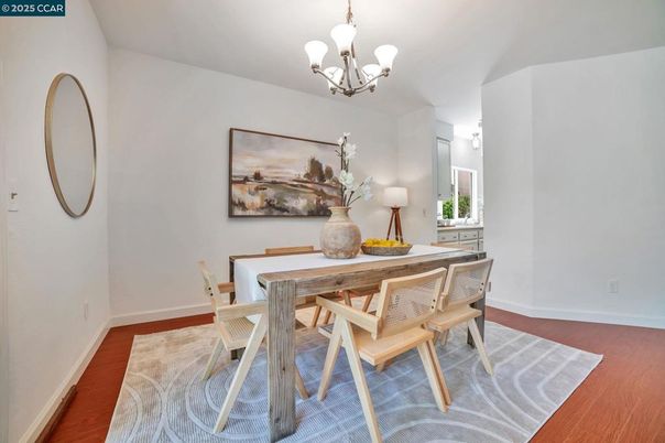 Chandelier, Dining room, Interior, Wood Texture Flooring