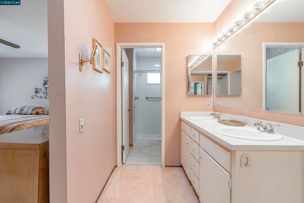 Bathroom, Dual Sink Vanities, Glass Shower, Interior