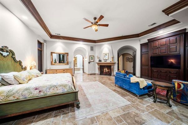Bedroom, Fireplace, Interior, Recessed Lighting