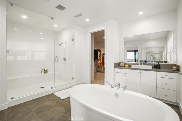 Bathroom, Dual Sink Vanities, Free Standing Baths, Glass Shower, Interior, Recessed Lighting