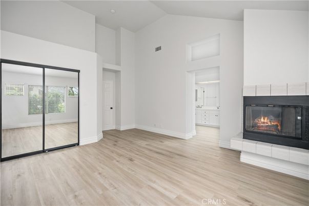 Empty room, Fireplace, Interior, Wood Texture Flooring