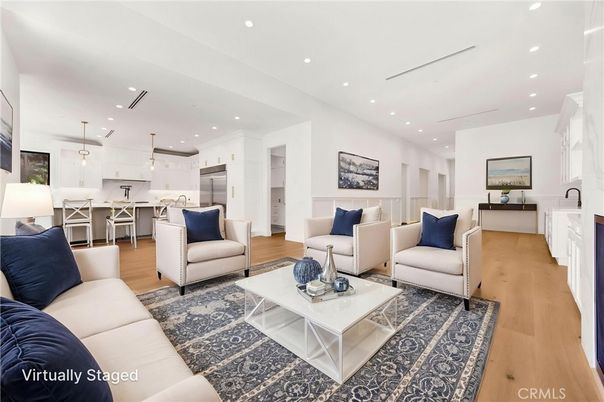 Interior, Kitchen, Living room, Pendant Lights, Recessed Lighting, Stainless Steel Appliances, Wood Texture Flooring
