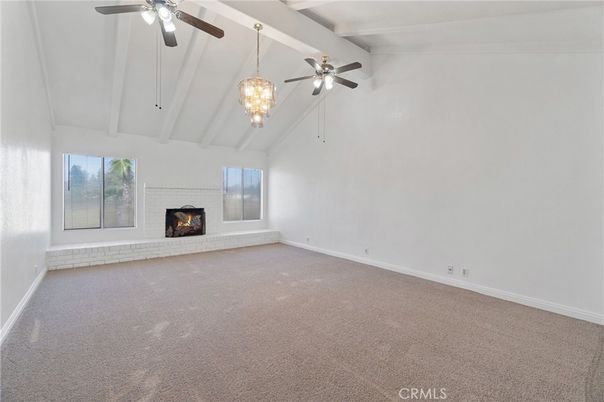 Empty room, Fireplace, Interior, Pendant Lights