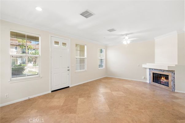 Empty room, Fireplace, Interior, Recessed Lighting