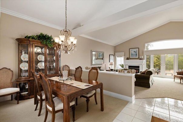 Chandelier, Dining room, Fireplace, Interior, Living room
