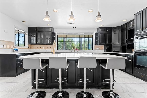 Interior, Kitchen, Marble, Pendant Lights, Recessed Lighting