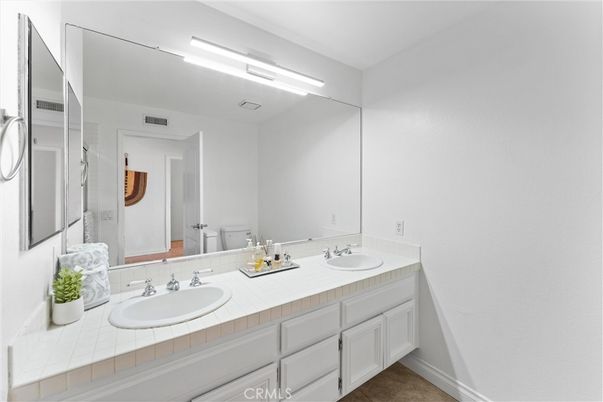 Bathroom, Dual Sink Vanities, Interior, Tile Countertops