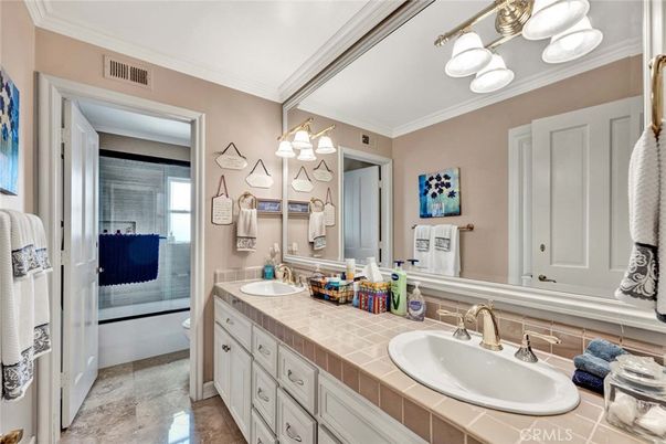 Bathroom, Dual Sink Vanities, Glass Shower, Interior, Tile Countertops