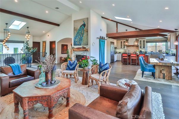 Dining room, Interior, Kitchen, Living room, Pendant Lights, Recessed Lighting, Wooden Beams, Wood Texture Flooring