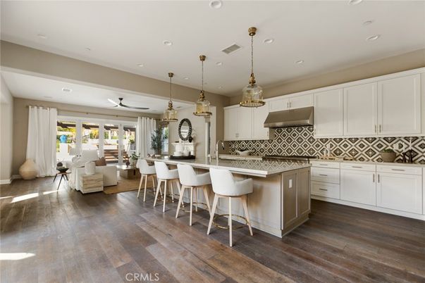 Interior, Kitchen, Living room, Pendant Lights, Recessed Lighting, Stainless Steel Appliances, Wood Texture Flooring
